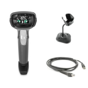 Zebra DS2208-SR must vöötkoodiskanner alusega USB-komplektiga